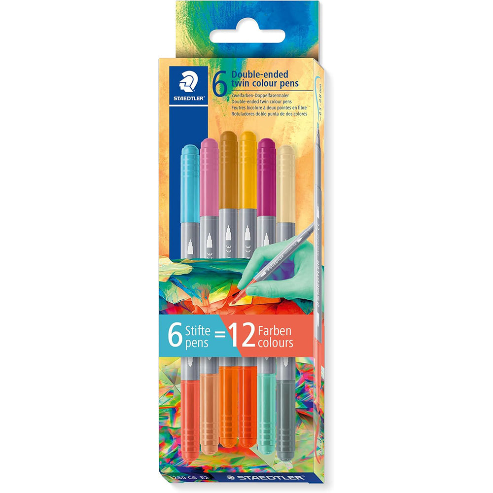 Staedtler Double Ended Twin Colour Pens Set Of 6 Pieces