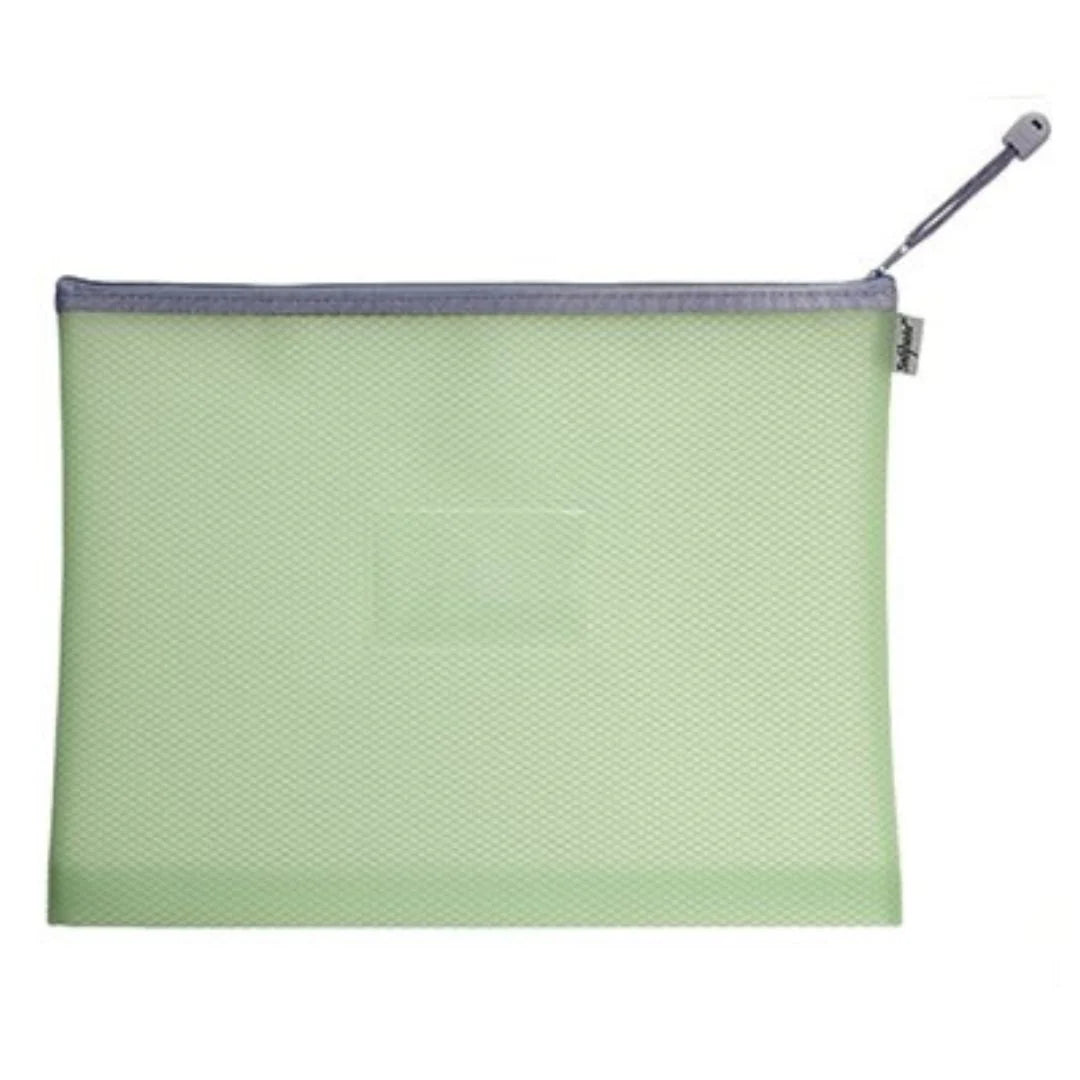 Snopake Mesh Zippa Bag - A4 Pastel Green