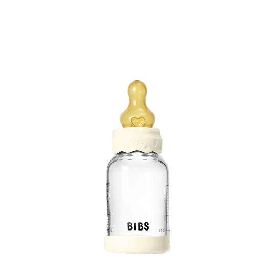 BIBS - Baby Glass Bottle Set, Boheme 120ml Latex - Ivory (Slow Flow)