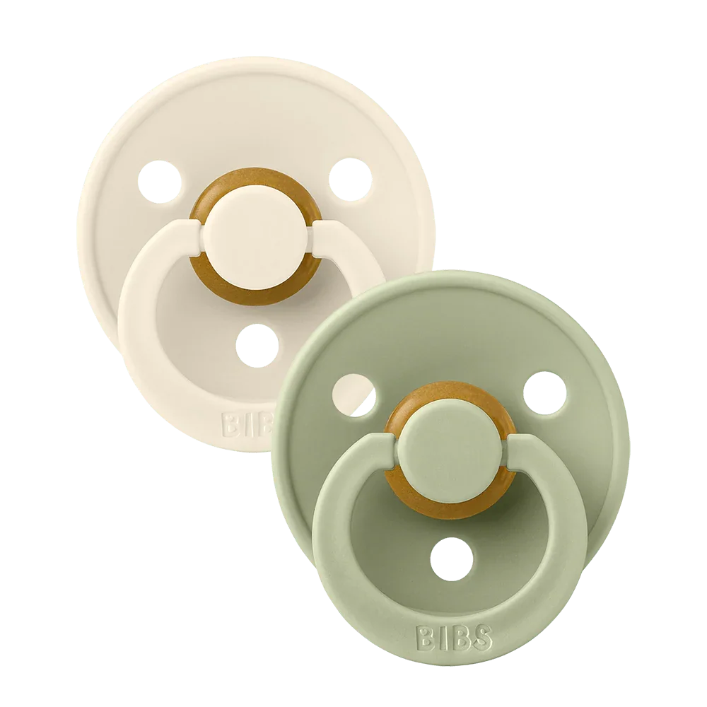 BIBS Pacifiers Latex Colour 2-Pack - Ivory/Sage