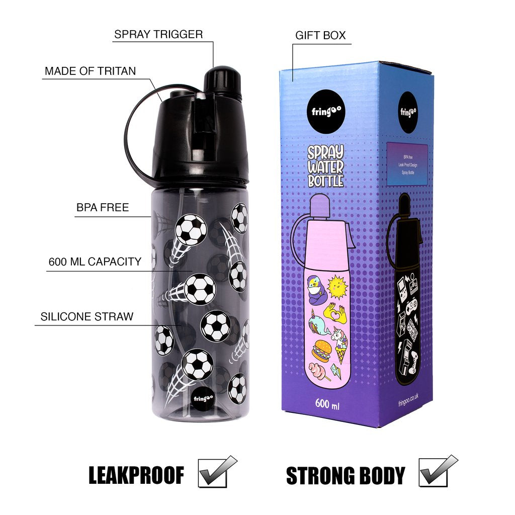 Fringoo Kids Water Bottle With Straw 100% Leakproof BPA FREE 