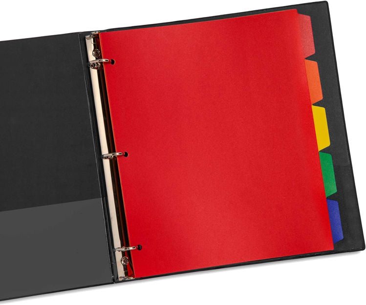 Dividers A4 5 pieces assorted colours plastic