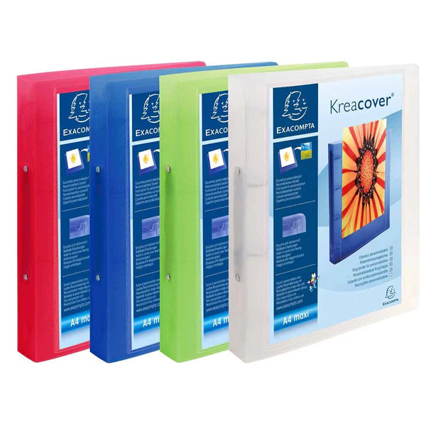 Exacompta 2 Ring file A4 30mm with front cover Assorted colours
