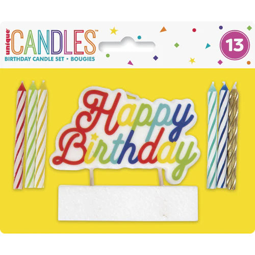 Unique Birthday Candle Set - 13pcs