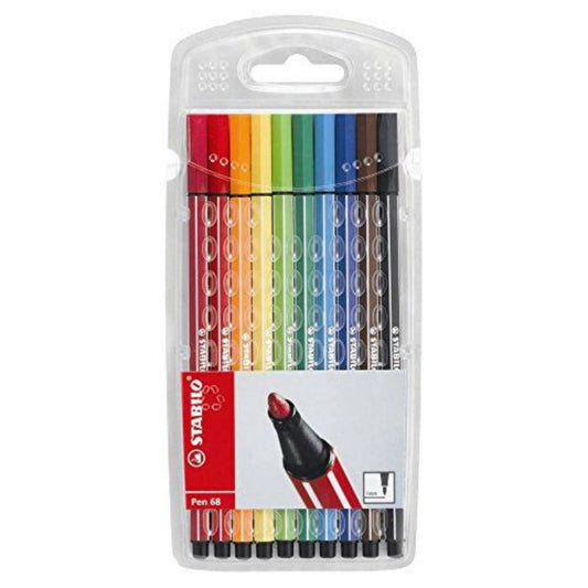 Felt Marker Pen 68 Wallet x10 Stabilo