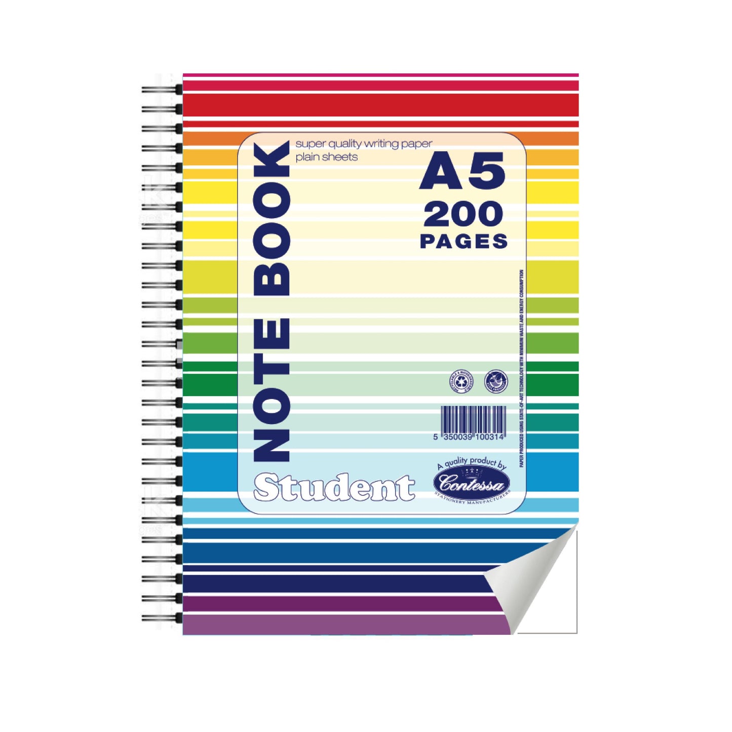 Contessa A5 NoteBook 200 pages - Blank Pages