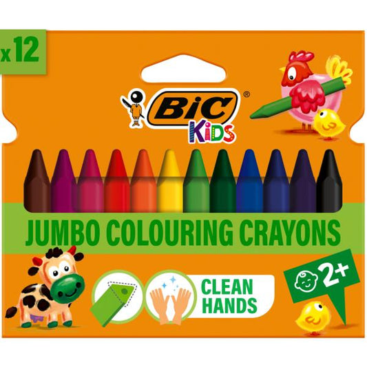 BIC  Jumbo Triangular Plastic Crayons  x12