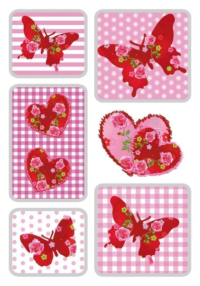 Hearts and Butterfly Stickers