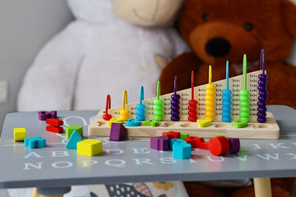 Educational abacus & wooden numbers