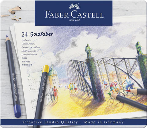 Faber-Castell Colouring Pencil Goldfaber - Tin x 24 Assorted Colours