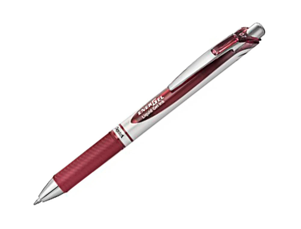 Pentel Energel 0.7Mm Retractable Liquid Gel Roller Pen - Burgundy Ink