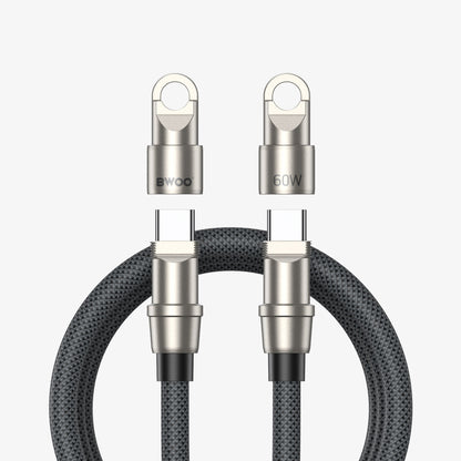 BWOO - USB-C to USB-C Charging Cable+Cell Phone Lanyard 2 in 1 60W 1.2M