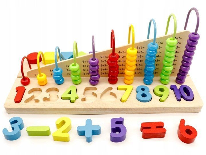Educational abacus & wooden numbers