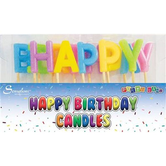 Sensations  Candles – Happy Birthday – Assorted Colours