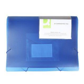 Q Connect A4 Expanding File 7 pockets - Transparent Blue