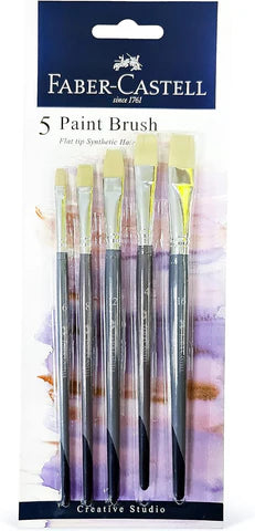 Faber-Castell Paint Brush Mixed Media - Flat Set x 5