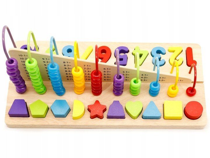 Educational abacus & wooden numbers
