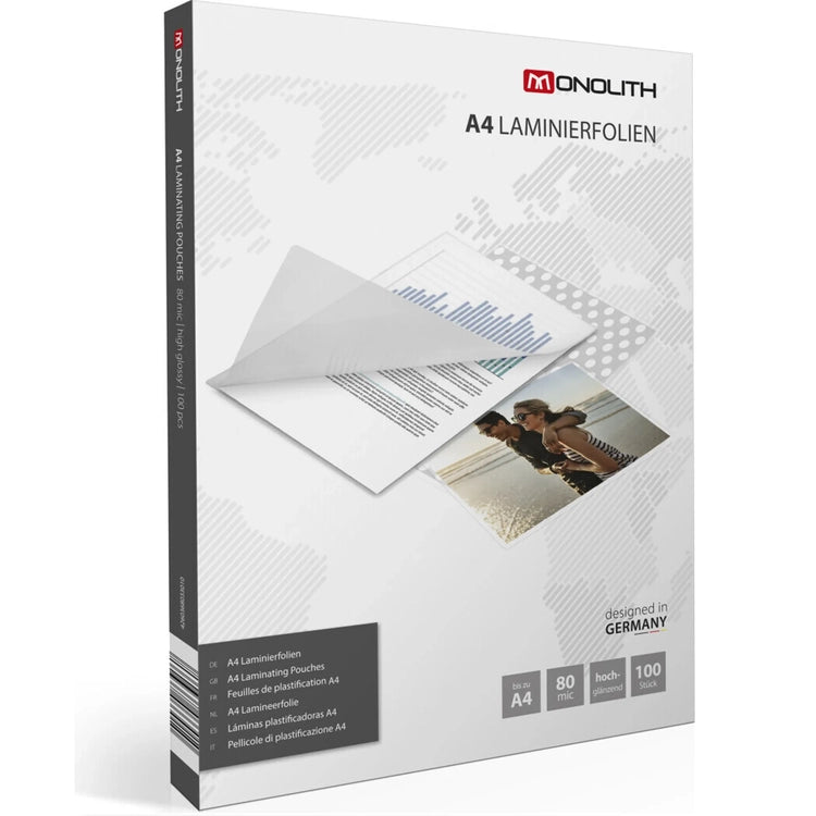 MONOLITH A4 80 MICRON PAPER LAMINATION X100