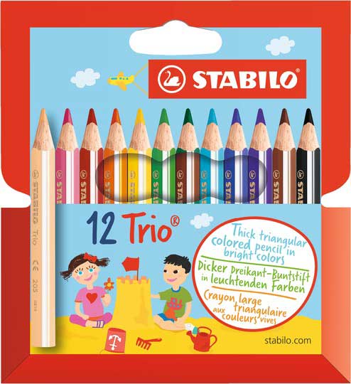 Stabilo Trio Triangular Colored pencils x12