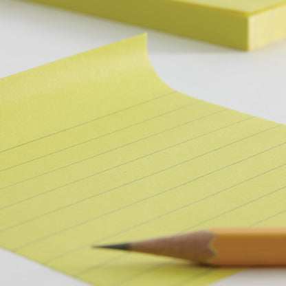 Adhesive notes with lines 100 x 150 mm block of 100 sheets color yellow