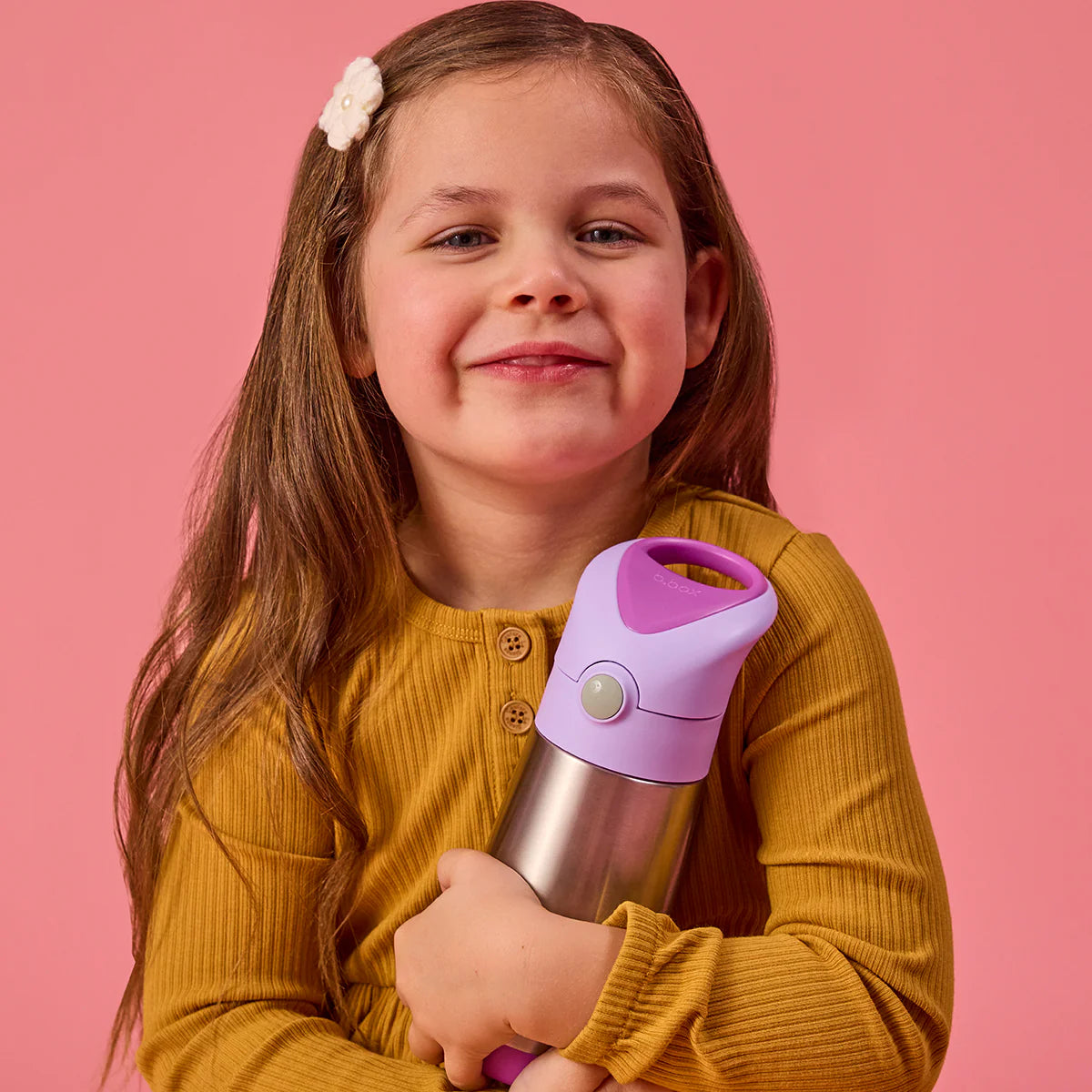 b.box 350ml Insulated Straw Drink Bottle - Sugar Plum