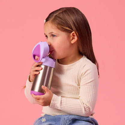 b.box 350ml Insulated Straw Drink Bottle - Sugar Plum