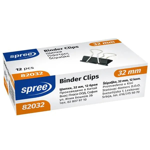 SPREE Clips - Box of 12pcs 32mm Binder Clips