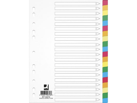 File Dividers plastic x20 assorted colours