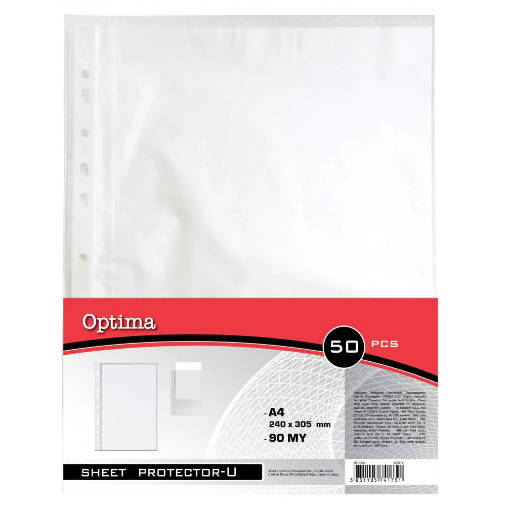 A4 Optima Sheet Protector/Folder 90 Microns 50pc