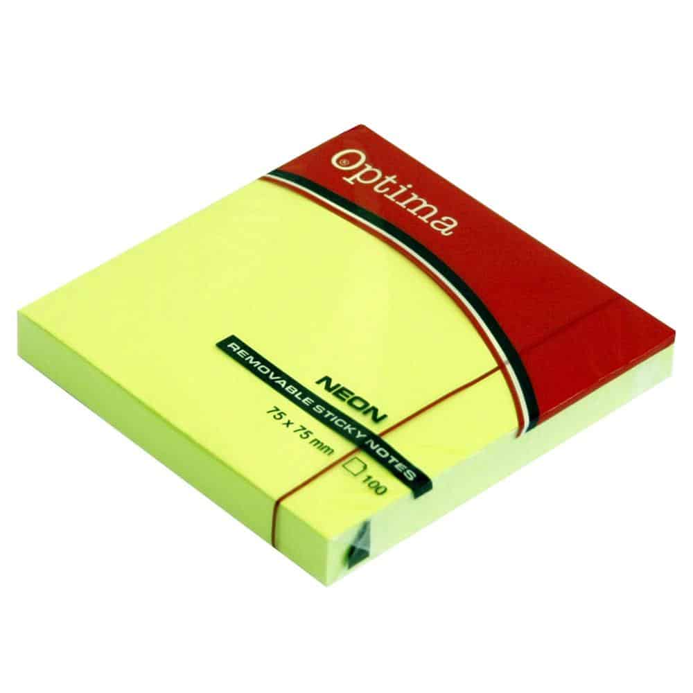 Optima - Sticky Notes Size 76mm X 76mm (100 sheets) Green