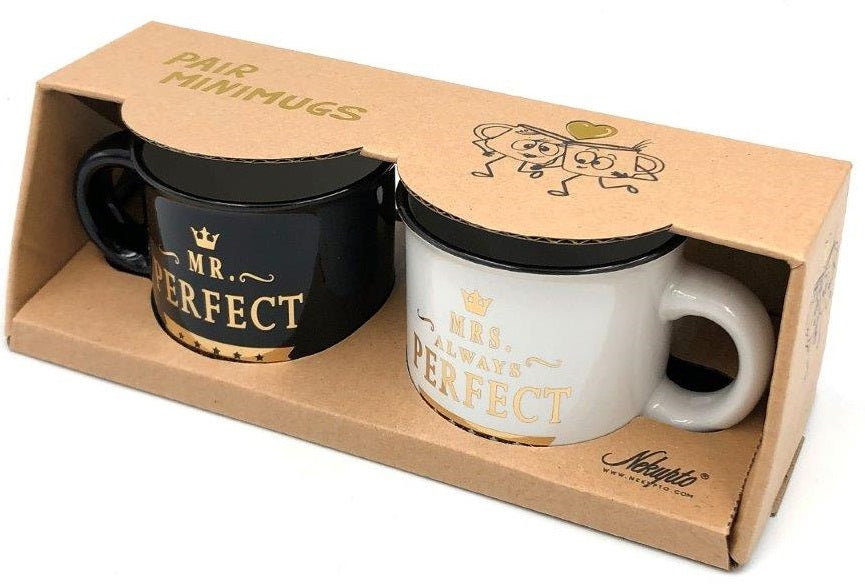 Set of two mini cups MR & MRS