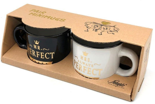 Set of two mini cups MR & MRS