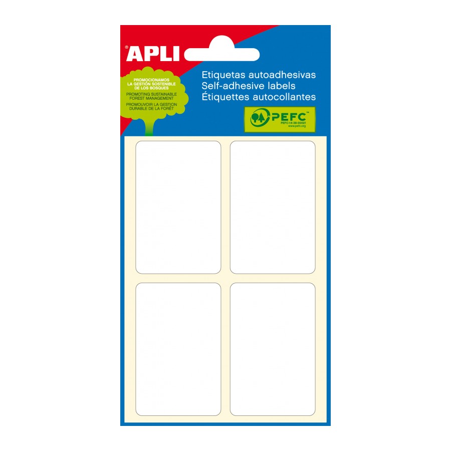 White mini bag labels 34.0 x 53.0 mm 6 sheets
