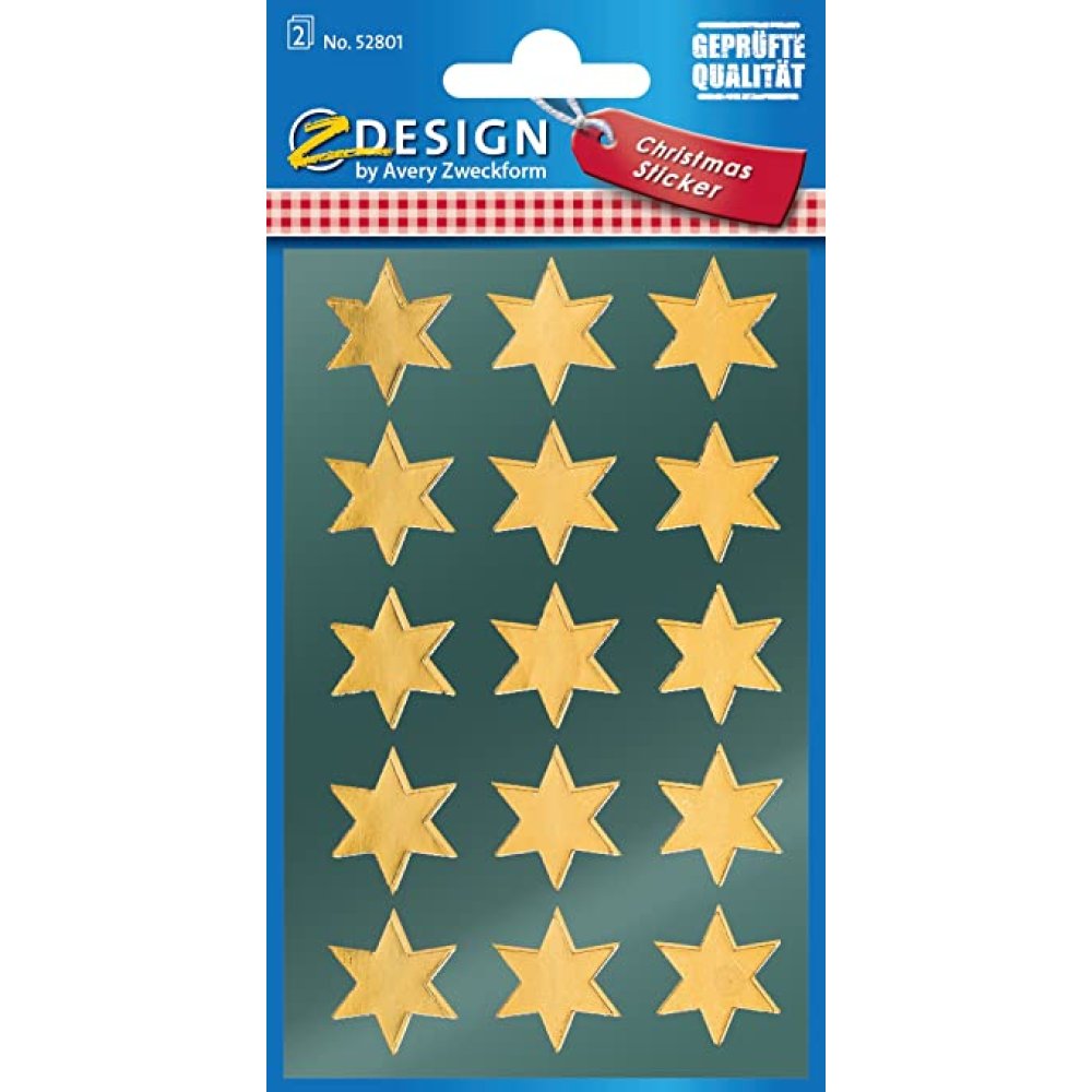 Z-Design Stickers - Golden Stars 52801 AVERY ZWECKFORM