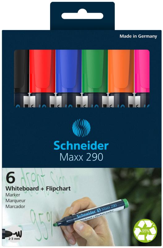 Schneider Set of 6 Whiteboard Markers Maxx 290