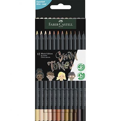 Faber-Castell Colouring Pencils - Skin Tones Colouring Pencils Pack of 12 Black Edition
