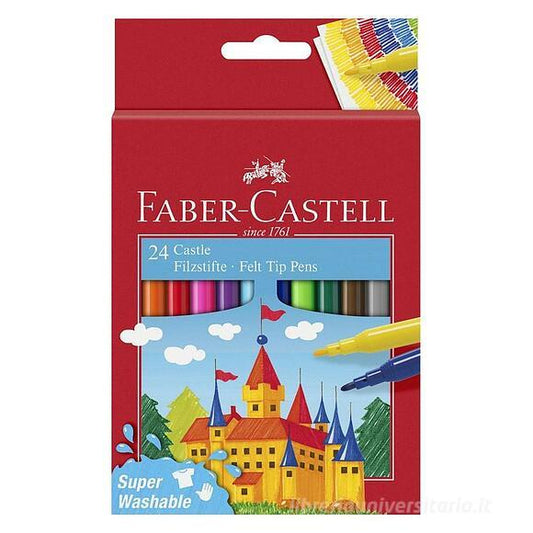 Faber Castell Felt Tip Pens Pkt x 24 Assorted Colors