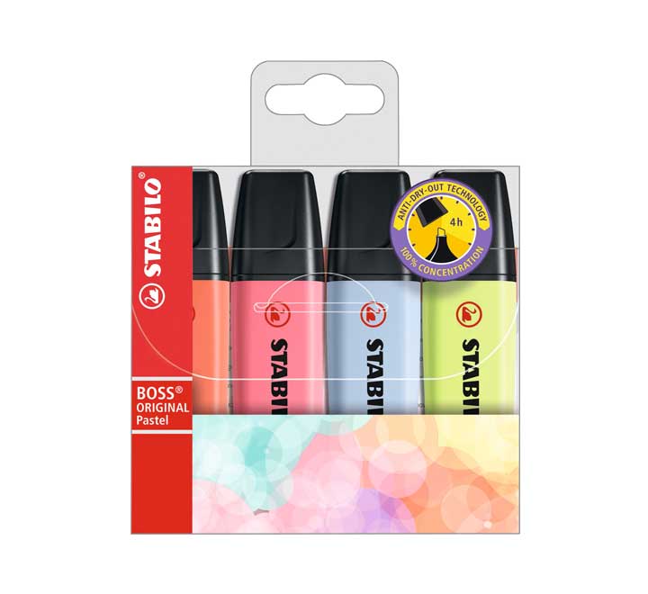 Highlighter Boss Original Wallets Stabilo x4 Pastel