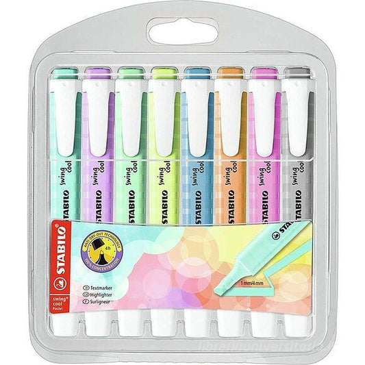 STABILO SWING COOL HIGHLIGHTERS PASTEL X8