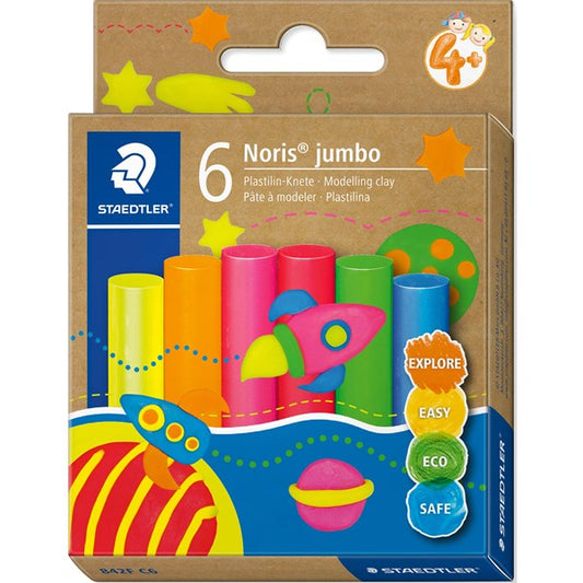 Staedtler Modelling Clay Neon 6-pack Noris Jumbo Junior 4+