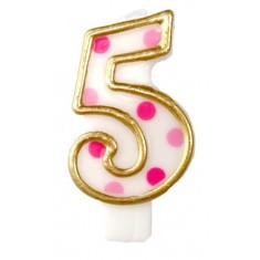Candle Number 5 Pink