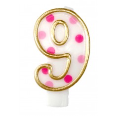 Candle Number 9 Pink