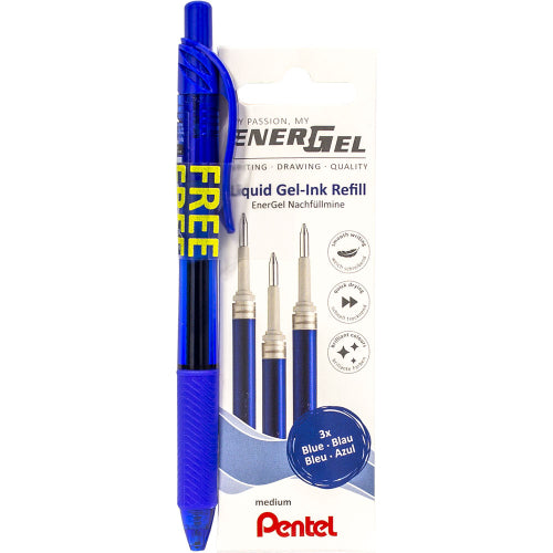 Pentel Energel Liquid Gel pen with 3 refills 0.7mm