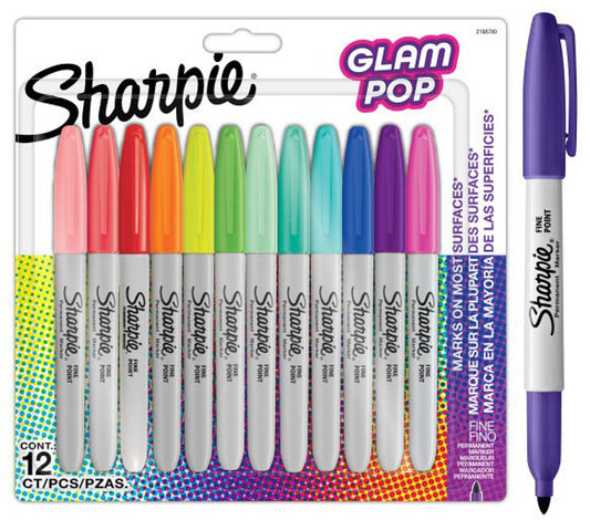 Sharpie - GLAM POP Permanent Markers (set of 12)