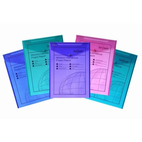 Snopake Polyfile Button Folder A4 Assorted