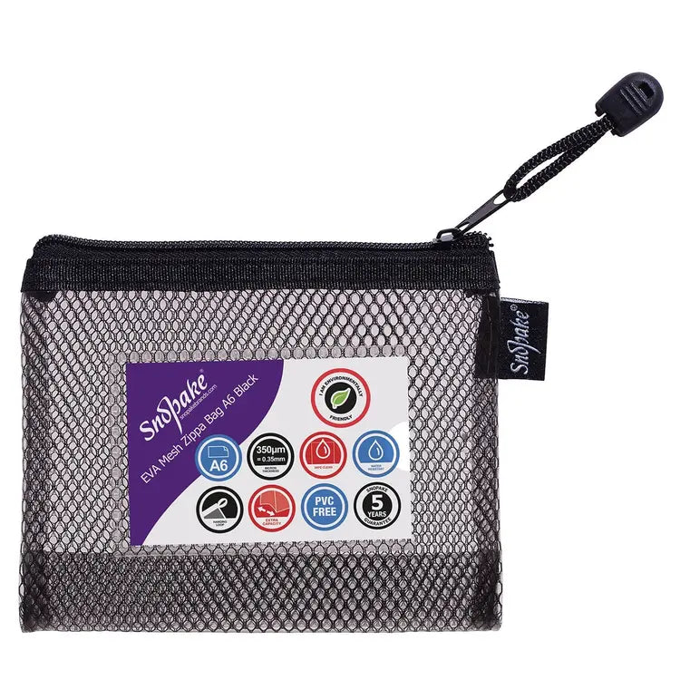 Snopake EVA Mesh Zippa Bag Black - A6