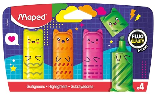 MAPED MINI FLUO KAWAI HIGHLIGHTERS X4