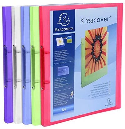 Exacompta 2 Ring file A4 15mm with front cover Assorted colours