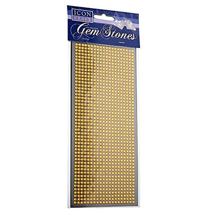 Icon Craft Card 1000 Self Adhesive - Gem Stones - Gold