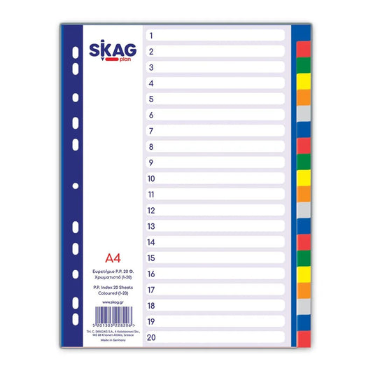SKAG PVC A4 Coloured Index : 1-20